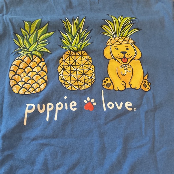 Lot of 2 Womens Puppie Love short sleeve t-shirts Pink ice cream, Blue Pineapple - Picture 2 of 9